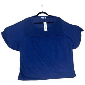 Michael Stars Admiral Blue Supima Cotton Slub Crew Neck Tee Size 2X